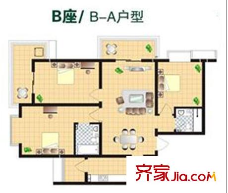 春天花園 2室 戶型圖
