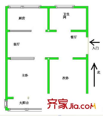 西化小區(qū) 2室 戶型圖