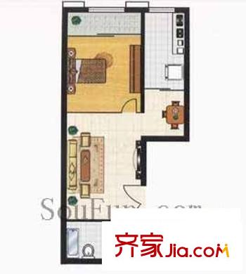 崇立金世園 1室 戶型圖