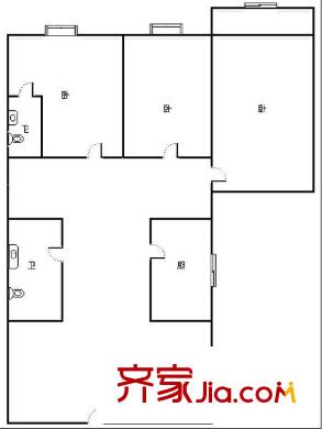 明德廣廈 3室 戶型圖