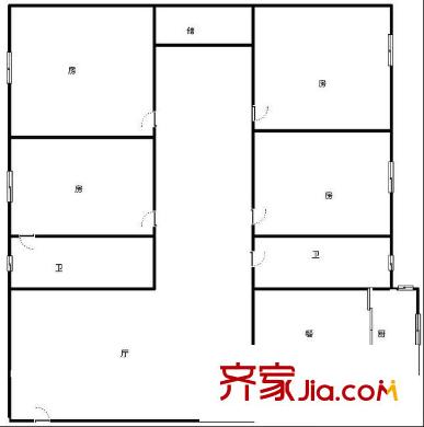 明德廣廈 4室 戶型圖