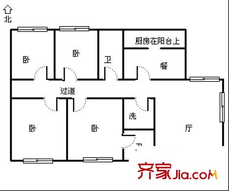 明德廣廈 戶型圖 4室2廳2衛(wèi)