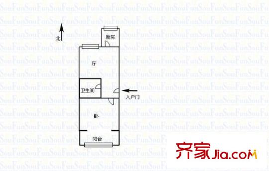 東關(guān)小區(qū) 戶型圖 1室1廳1衛(wèi)