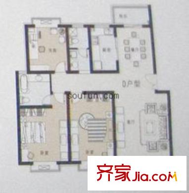 紫薇康馨公寓戶型圖3室2廳2衛(wèi)1廚