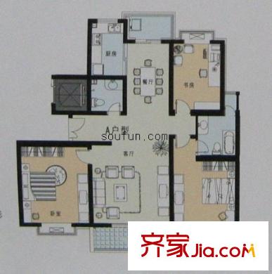 紫薇康馨公寓戶型圖3室2廳2衛(wèi)1廚