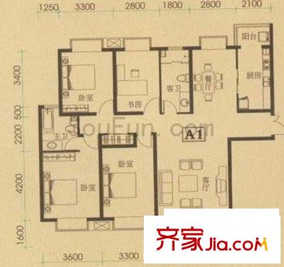 唐南香榭 4室 戶型圖