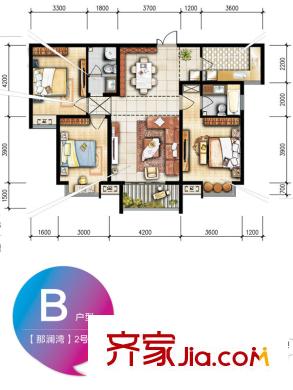 東城新一家二期2號樓B戶型 3室2廳2衛(wèi)1廚