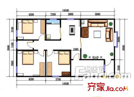 錦業(yè)大廈 3室 戶(hù)型圖
