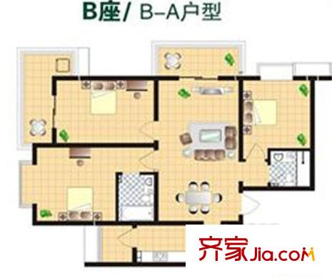 春天花園 2室 戶型圖