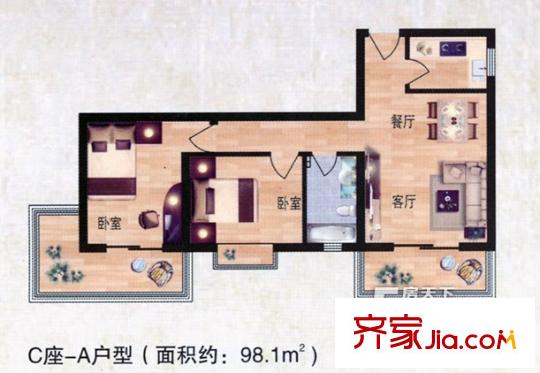 春天花園 2室 戶型圖