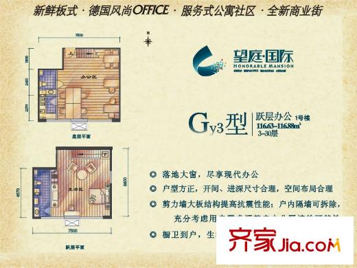 望庭國際 1室 戶型圖 