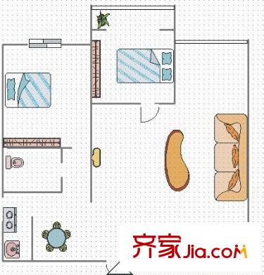 唐南香榭 2室 戶型圖