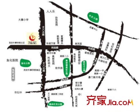 風(fēng)度天城交通圖區(qū)位圖