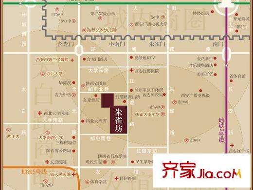 朱雀坊區(qū)位圖