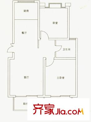 穎園小區(qū) 2室 戶型圖