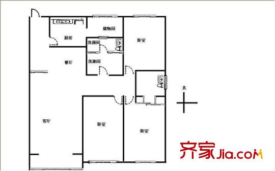 穎園小區(qū) 2室 戶型圖