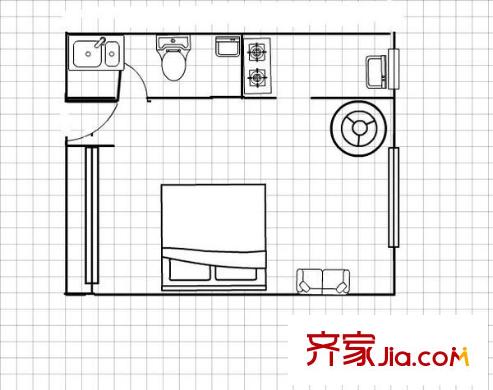 迷你國度 1室 戶型圖