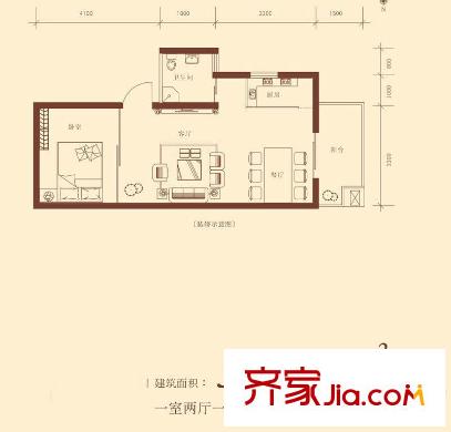 迷你國度 戶型圖 1室1廳1衛(wèi)