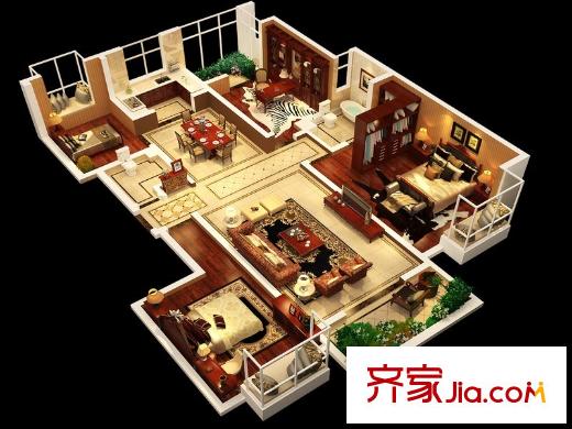 九鼎城戶型圖2#戶型 4室2廳1衛(wèi)1廚