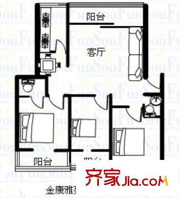 金康雅苑 5室 戶型圖