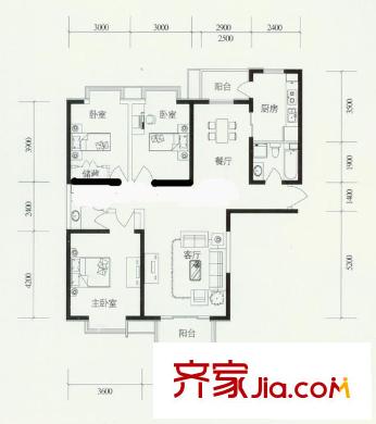 金康雅苑 3室 戶型圖