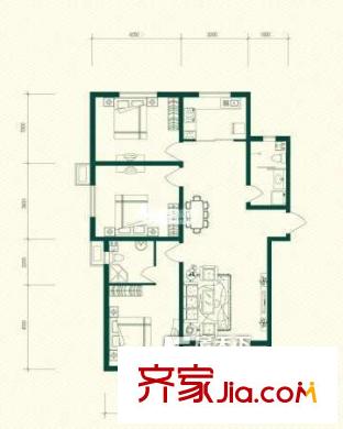 草陽(yáng)家業(yè)小區(qū) 3室 戶型圖