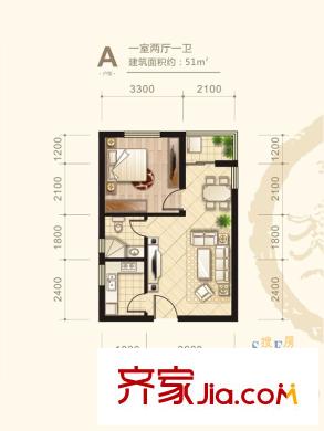朱雀坊A戶型 1室2廳1衛(wèi)1廚
