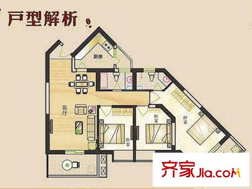 風(fēng)度天城 3室 戶(hù)型圖