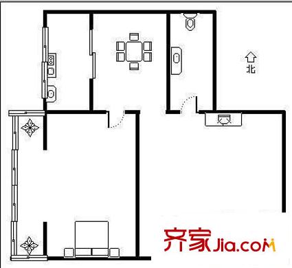 穎園小區(qū) 2室 戶型圖