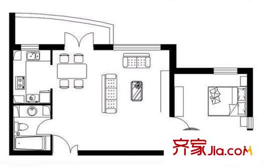 穎園小區(qū) 2室 戶型圖