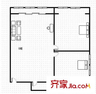 穎園小區(qū) 2室 戶型圖