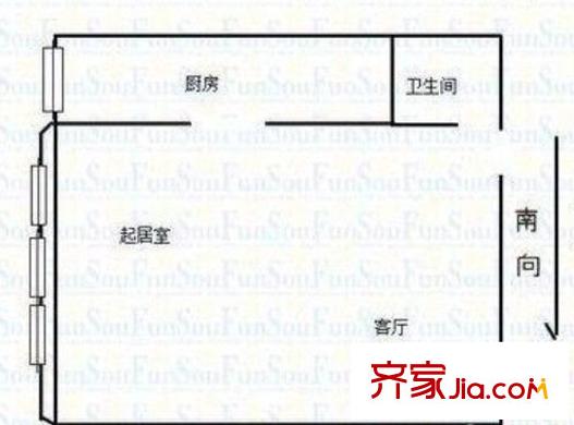迷你國度 1室 戶型圖