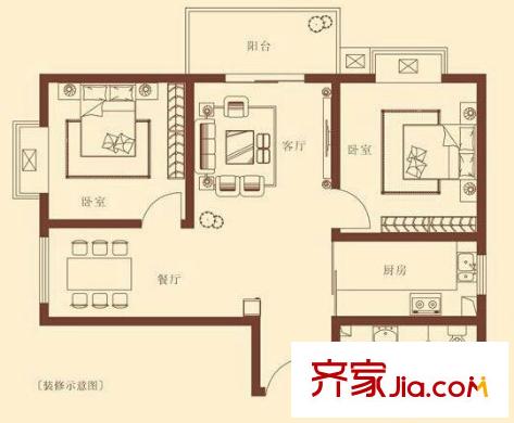 迷你國度 2室 戶型圖