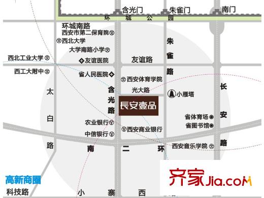 長(zhǎng)安壹品交通圖區(qū)位圖