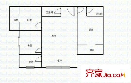 領(lǐng)地國際 3室 戶型圖