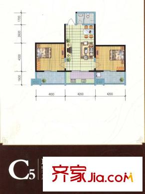 寶楓佳苑戶型圖C5E9  2室2廳1衛(wèi)