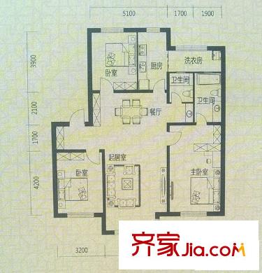 泰和居 3室 戶型圖