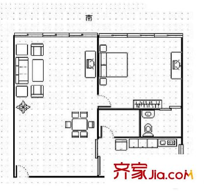 紫薇田園都市配套公寓 1室 戶(hù)型圖