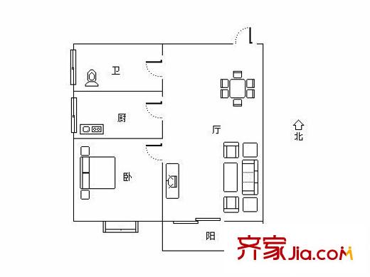 鳳棲福澤苑 1室 戶型圖