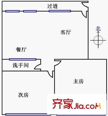 210所 2室 戶型圖