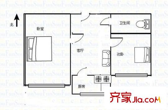 210所 2室 戶型圖