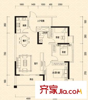 鹽業(yè)小區(qū) 3室 戶型圖