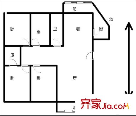 精典四季花園 3室 戶型圖