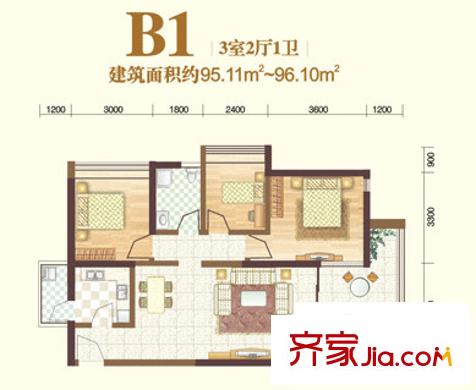 乾唐華府  3室 戶型圖