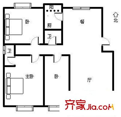 精典四季花園 3室 戶型圖
