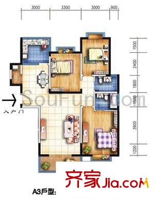 高新水晶島 3室戶型圖