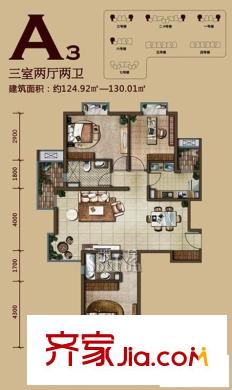 群賢莊 3室 戶型圖