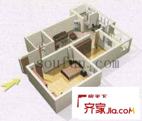 萬強(qiáng)藝術(shù)家戶型圖2室2廳1衛(wèi)1廚