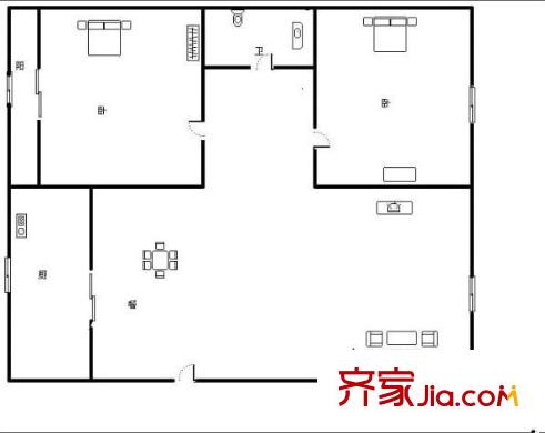 唐園假日新城 2室 戶型圖
