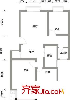 鑫宇小區(qū) 3室 戶型圖